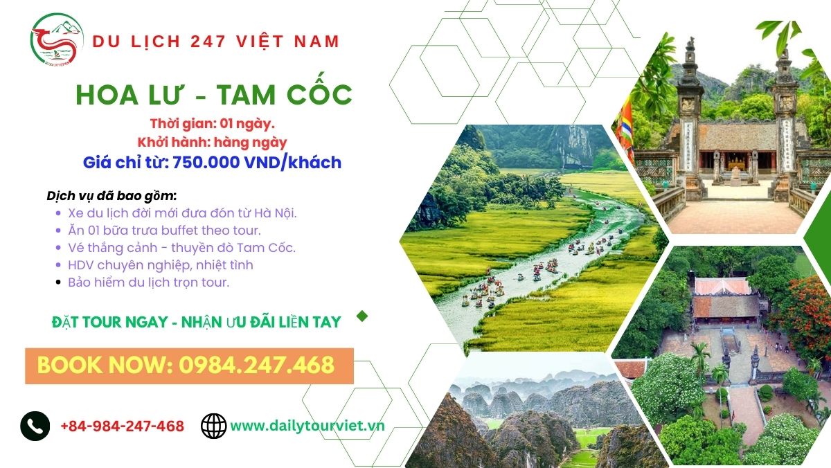 tour Hoa Lư - Tam Cốc 1 ngày