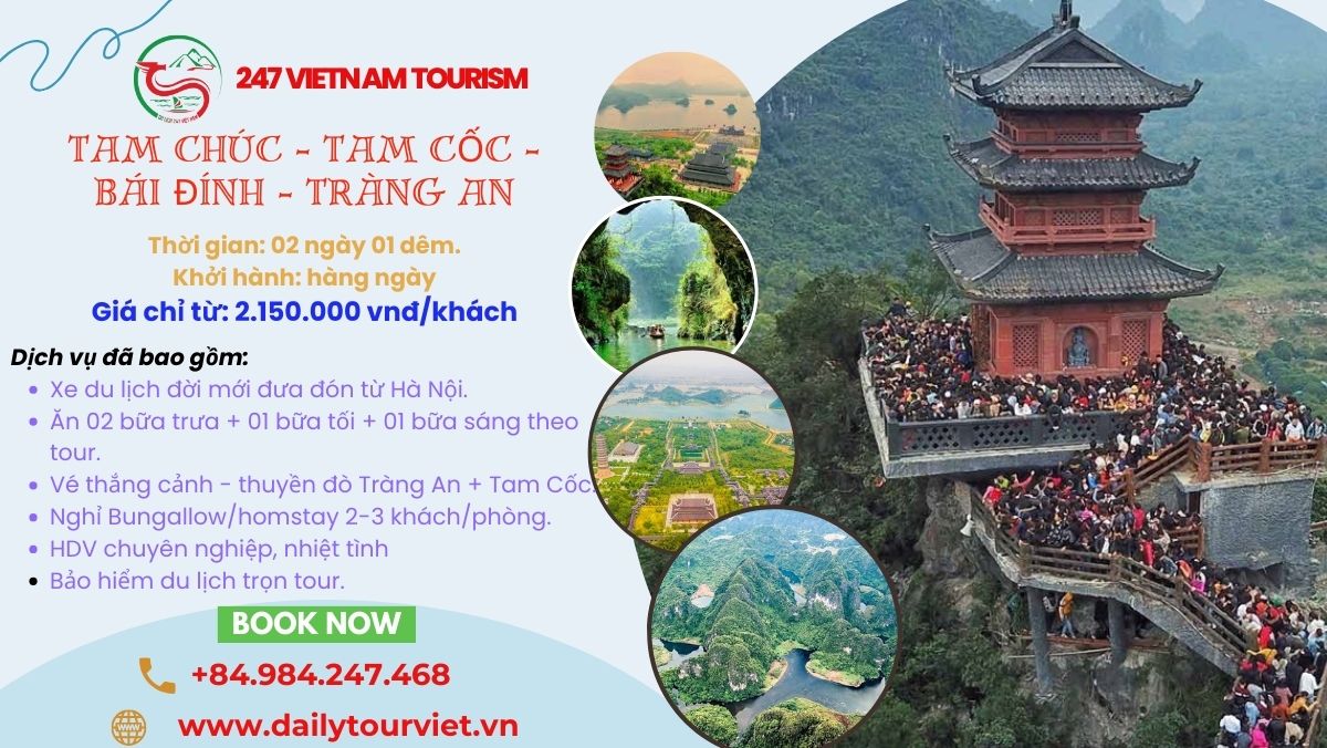 Tour Ninh Bình - Tam Chúc 2 ngày 1 đêm
