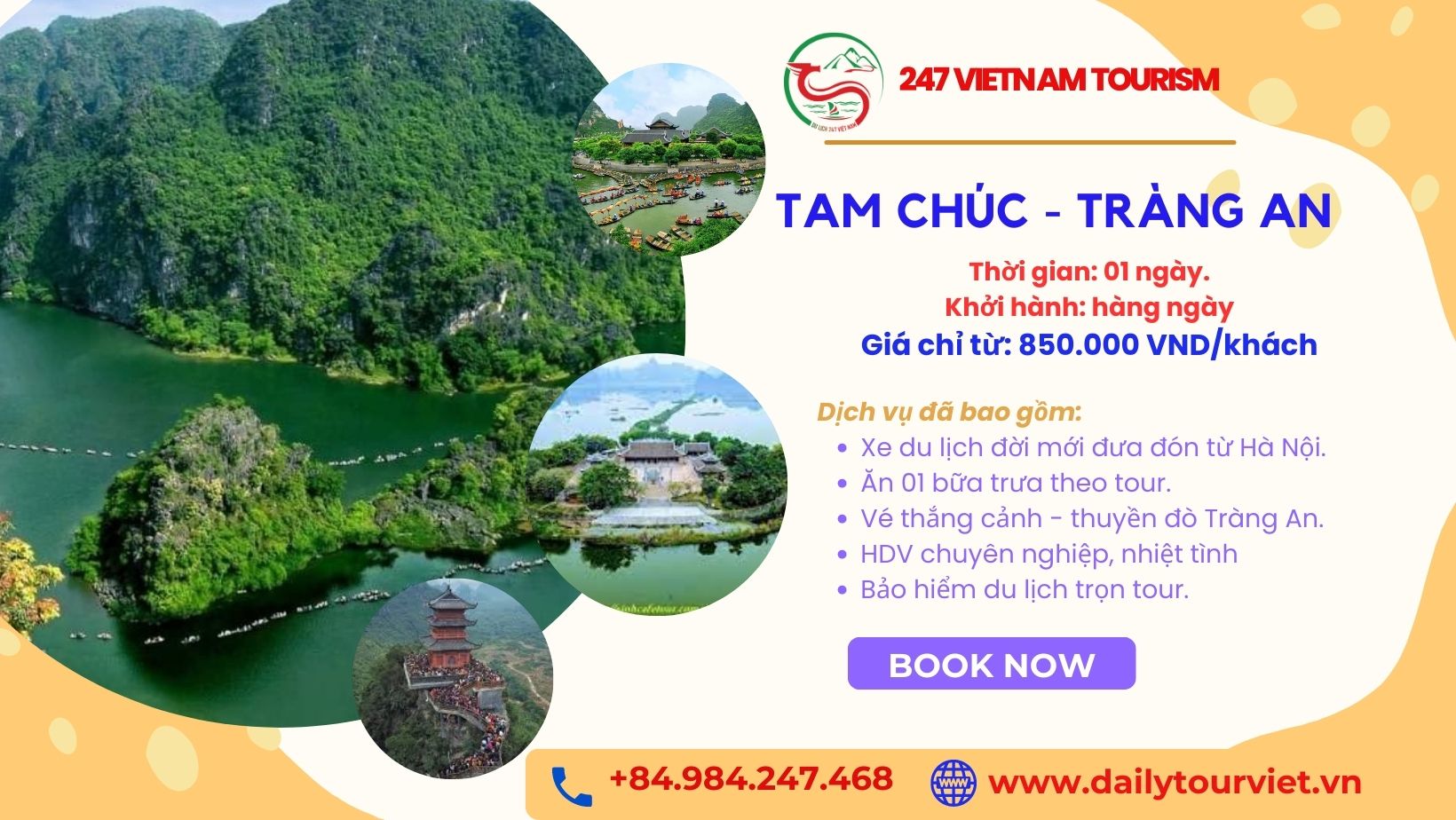 tour Tam Chúc - Tràng An