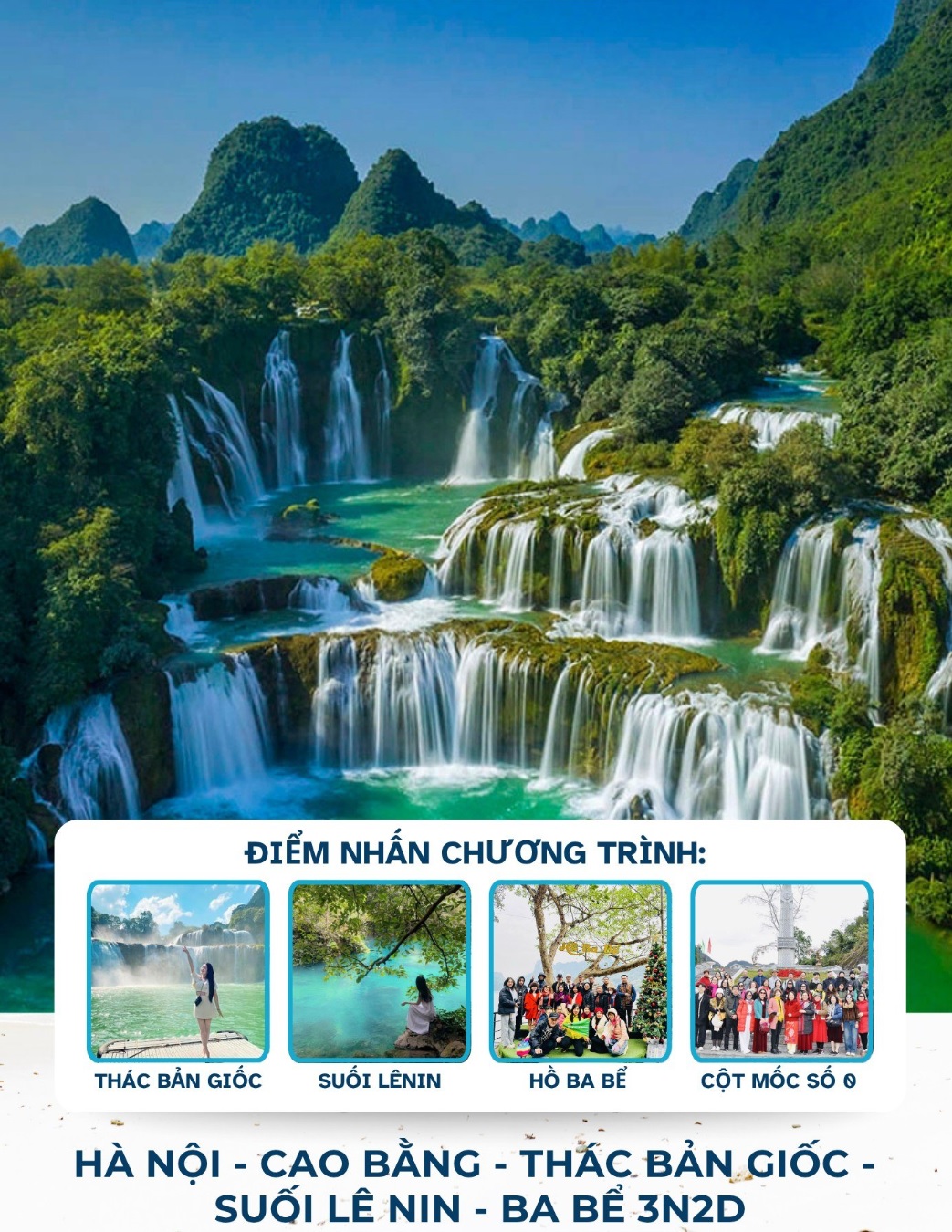 Tour Cao bằng - Thác Bản Giốc - Pắc Bó - Hồ Ba Bể 3N2D