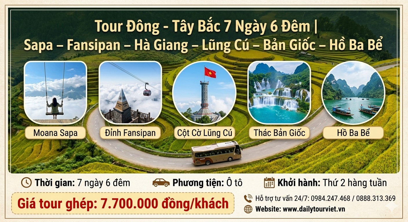 Tour Đông - Tây Bắc 7N6Đ