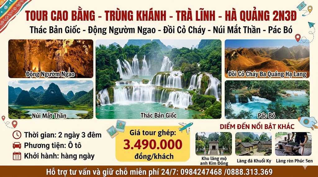 Tour Cao Bằng 2 ngày giá rẻ